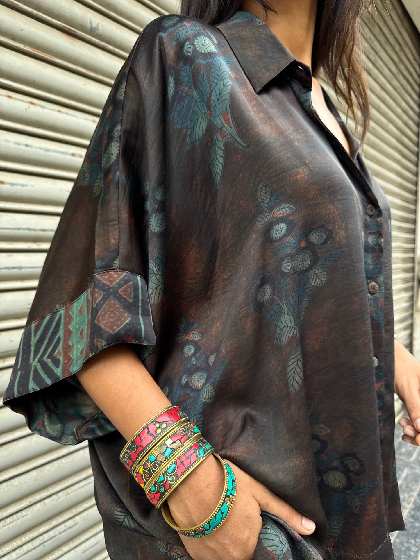 Sage Modal silk Co-ord set with Ballon pants