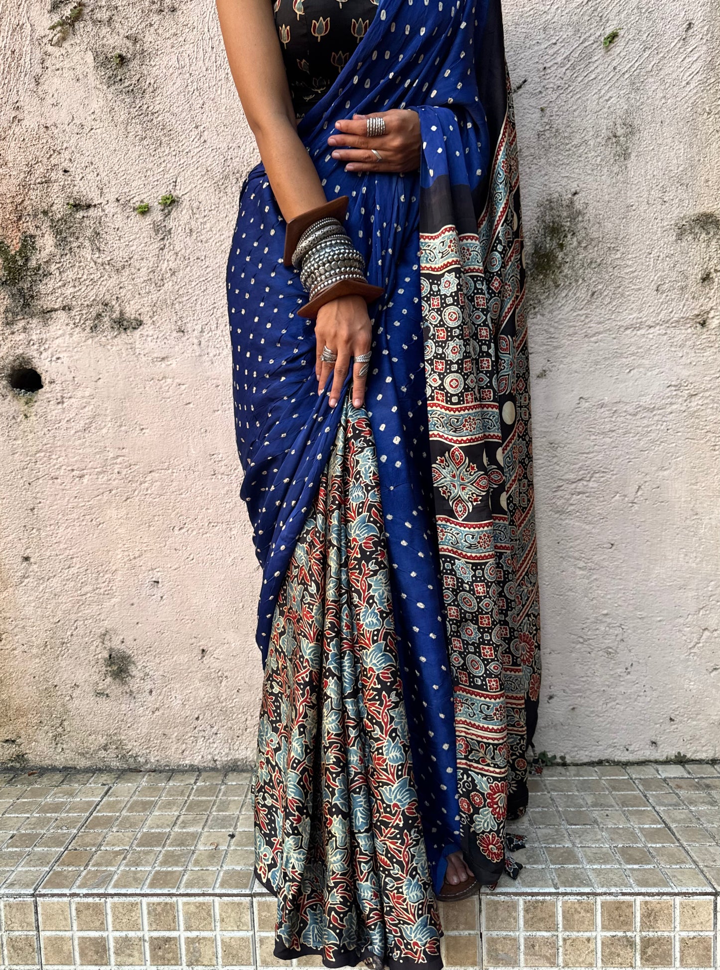 Megh Bandhani Modal Silk Saree