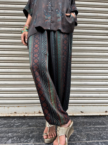 Sage Modal silk Co-ord set with Ballon pants