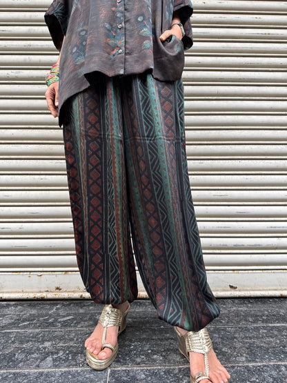 Sage Modal silk Co-ord set with Ballon pants