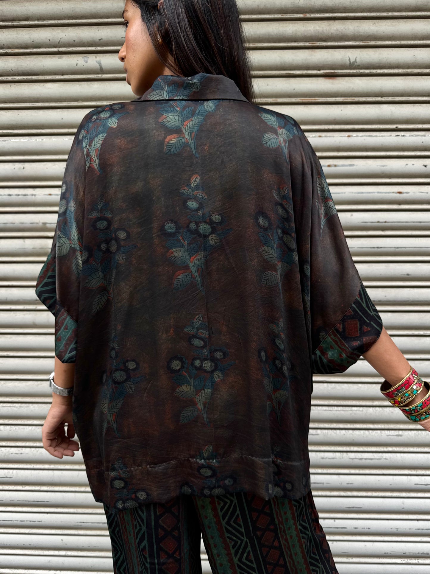 Sage Modal silk Co-ord set with Ballon pants