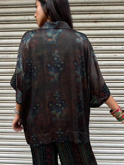 Sage Modal silk Co-ord set with Ballon pants