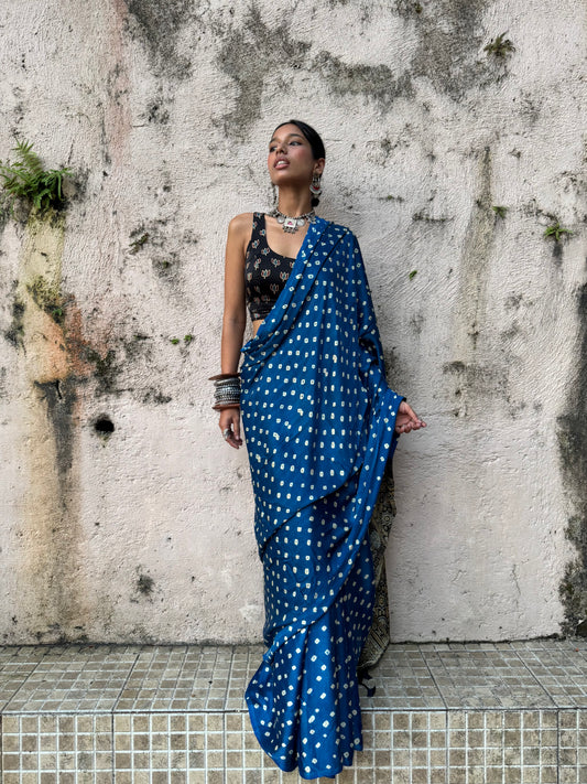 Taara Bandhani Modal Satin Saree
