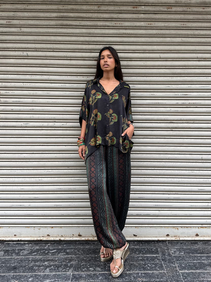 Moss Modal silk Co-ord set with Ballon pants
