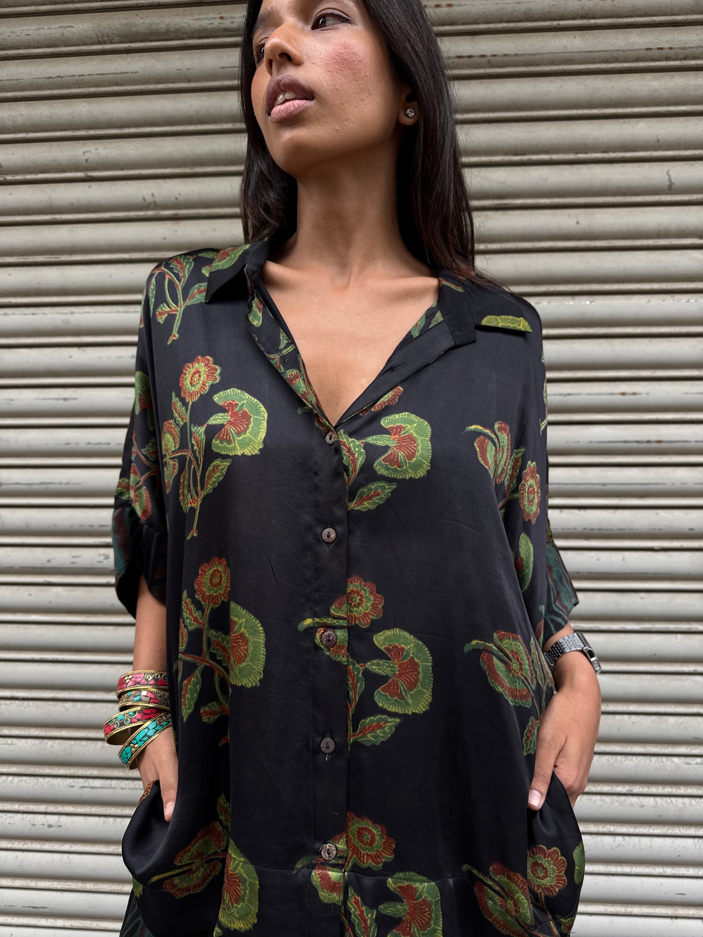 Moss Modal silk Co-ord set with Ballon pants
