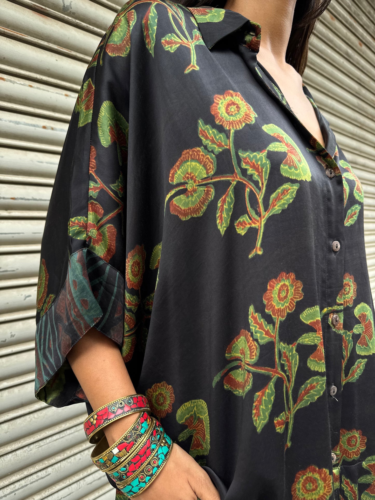 Moss Modal silk Co-ord set with Ballon pants