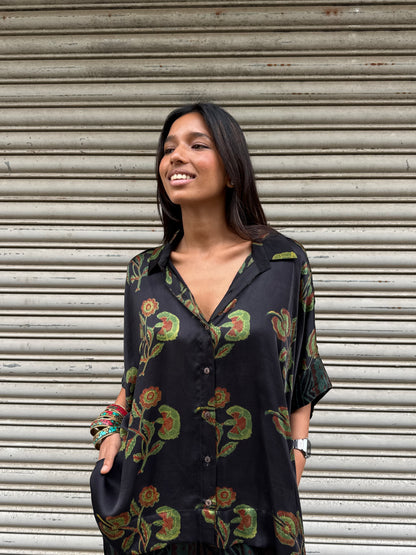 Moss Modal silk Co-ord set with Ballon pants