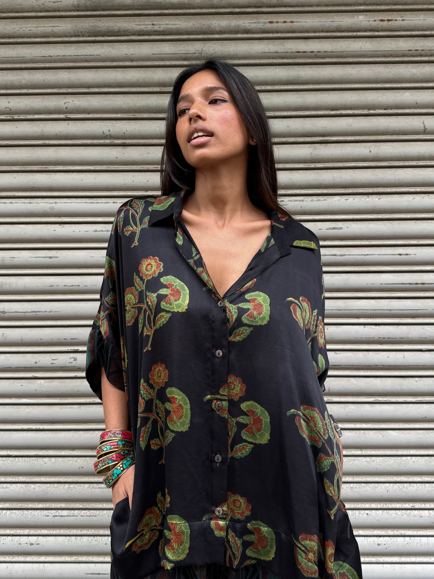 Moss Modal silk Co-ord set with Ballon pants