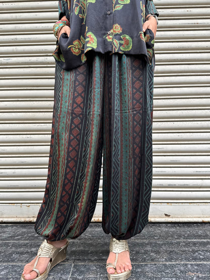 Moss Modal silk Co-ord set with Ballon pants