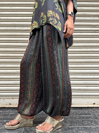 Moss Modal silk Co-ord set with Ballon pants