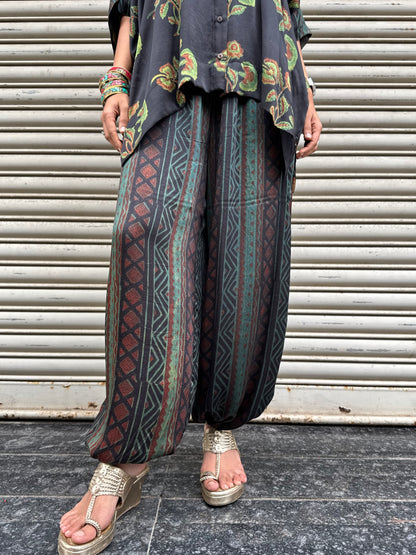 Moss Modal silk Co-ord set with Ballon pants