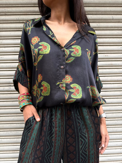 Moss Modal silk Co-ord set with Ballon pants