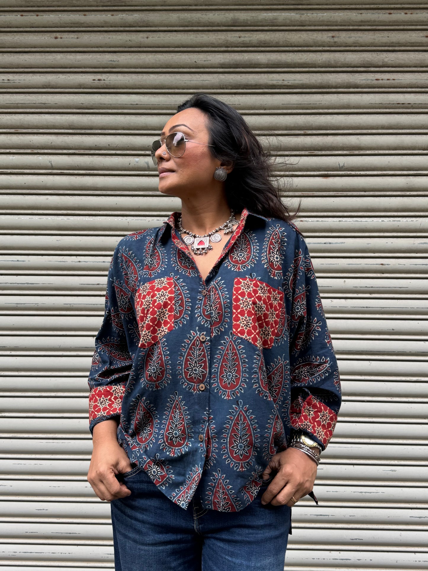 Ink Ajrakh Cotton Shirt