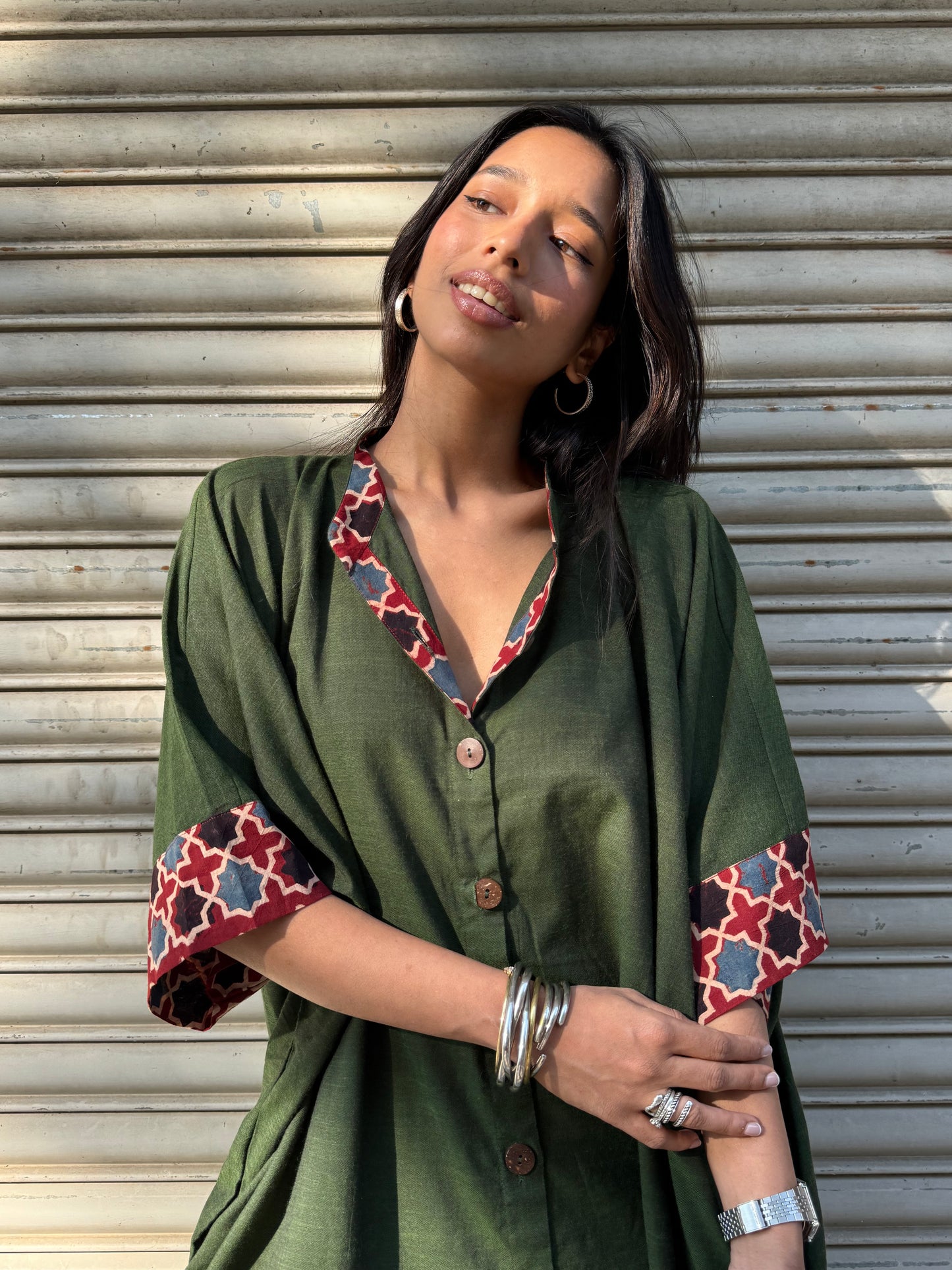 Basil Cotton Kaftan Dress