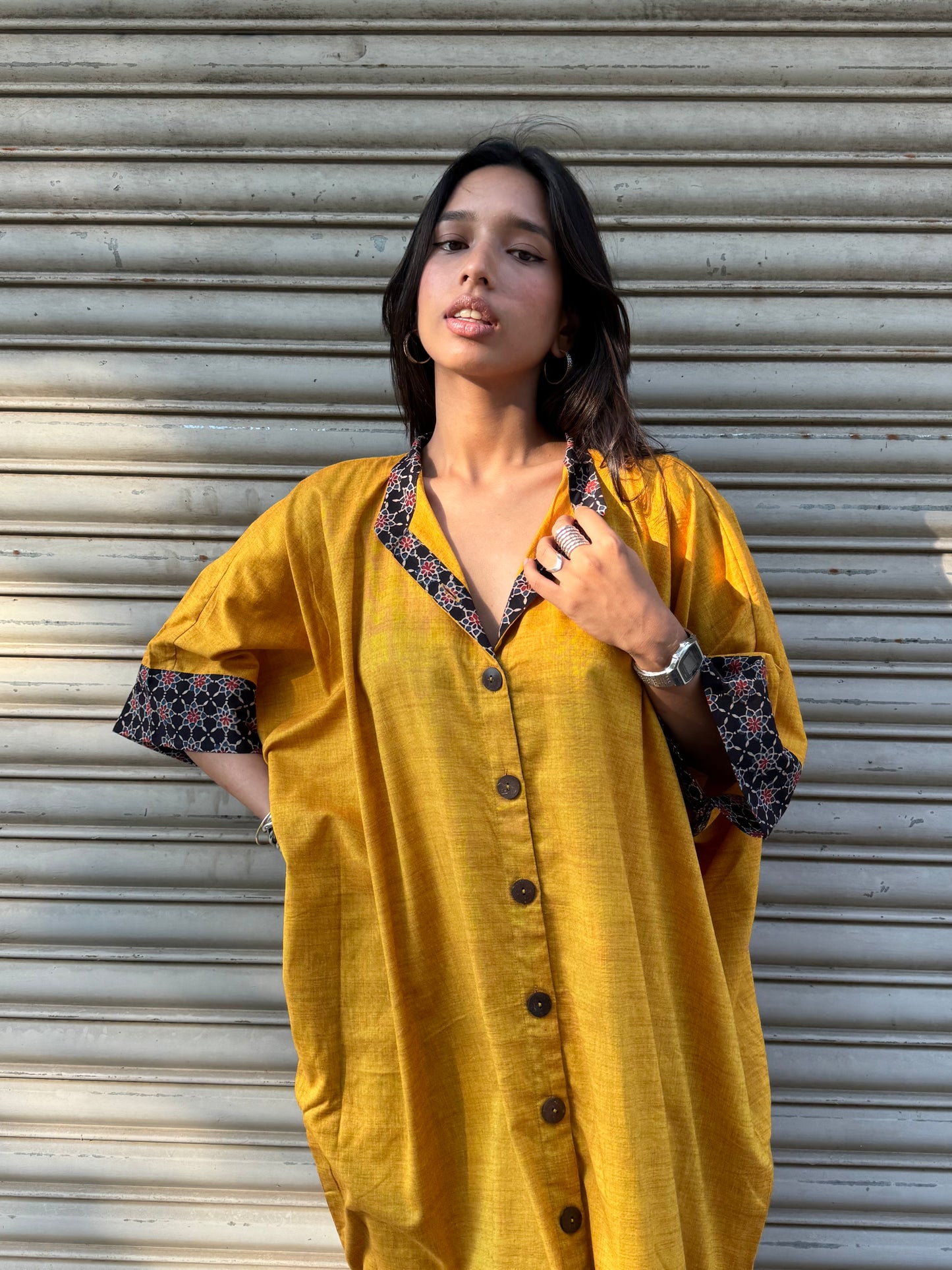 Mango Cotton Kaftan Dress
