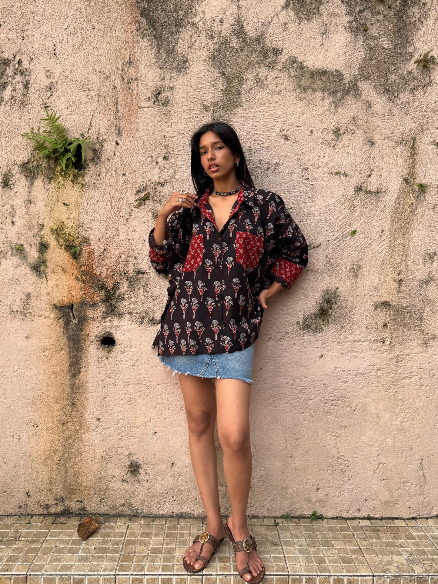 Onyx Ajrakh Cotton Shirt