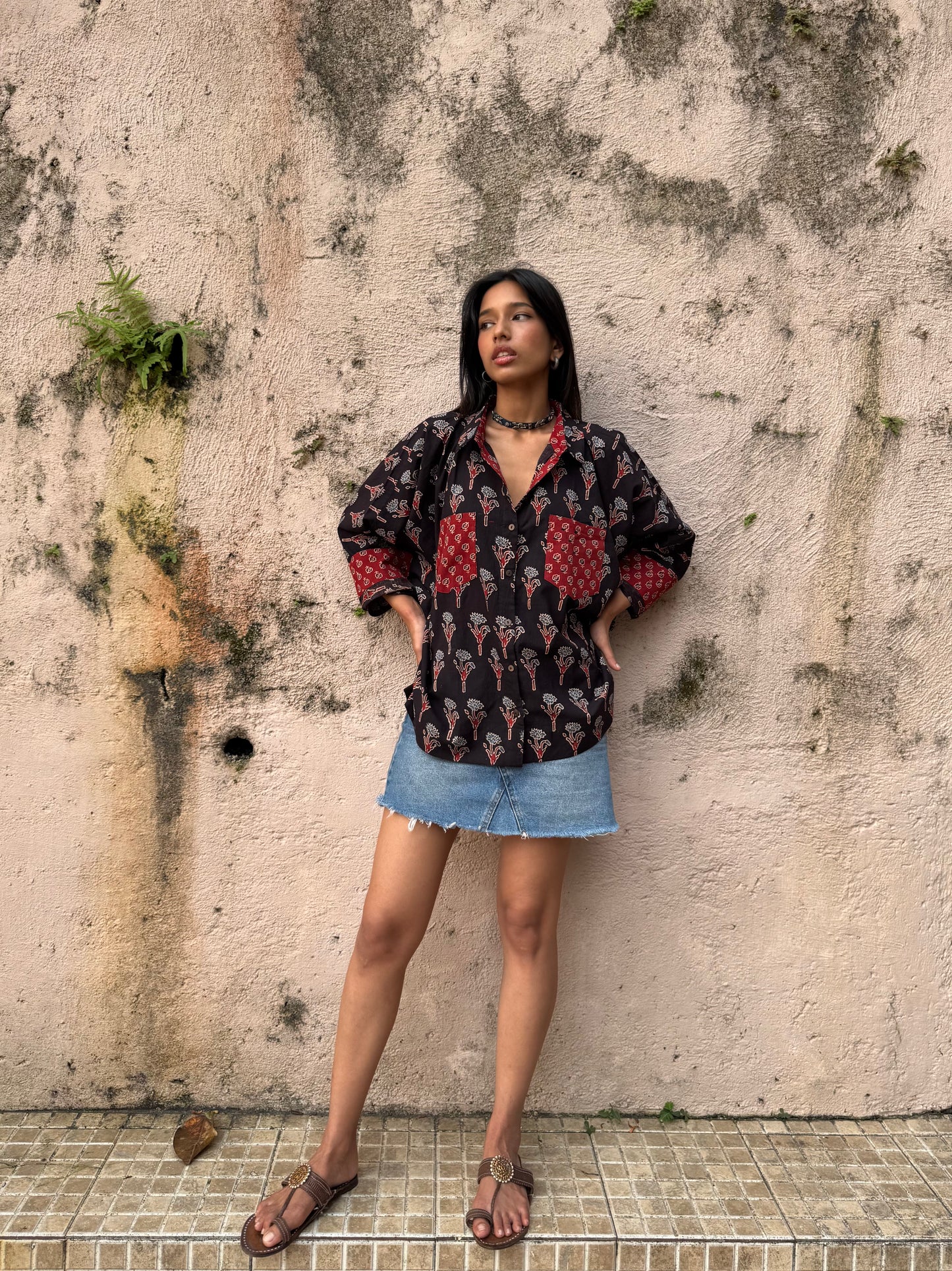 Onyx Ajrakh Cotton Shirt