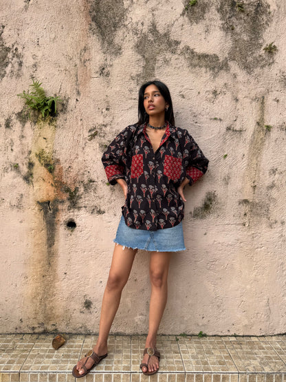 Onyx Ajrakh Cotton Shirt