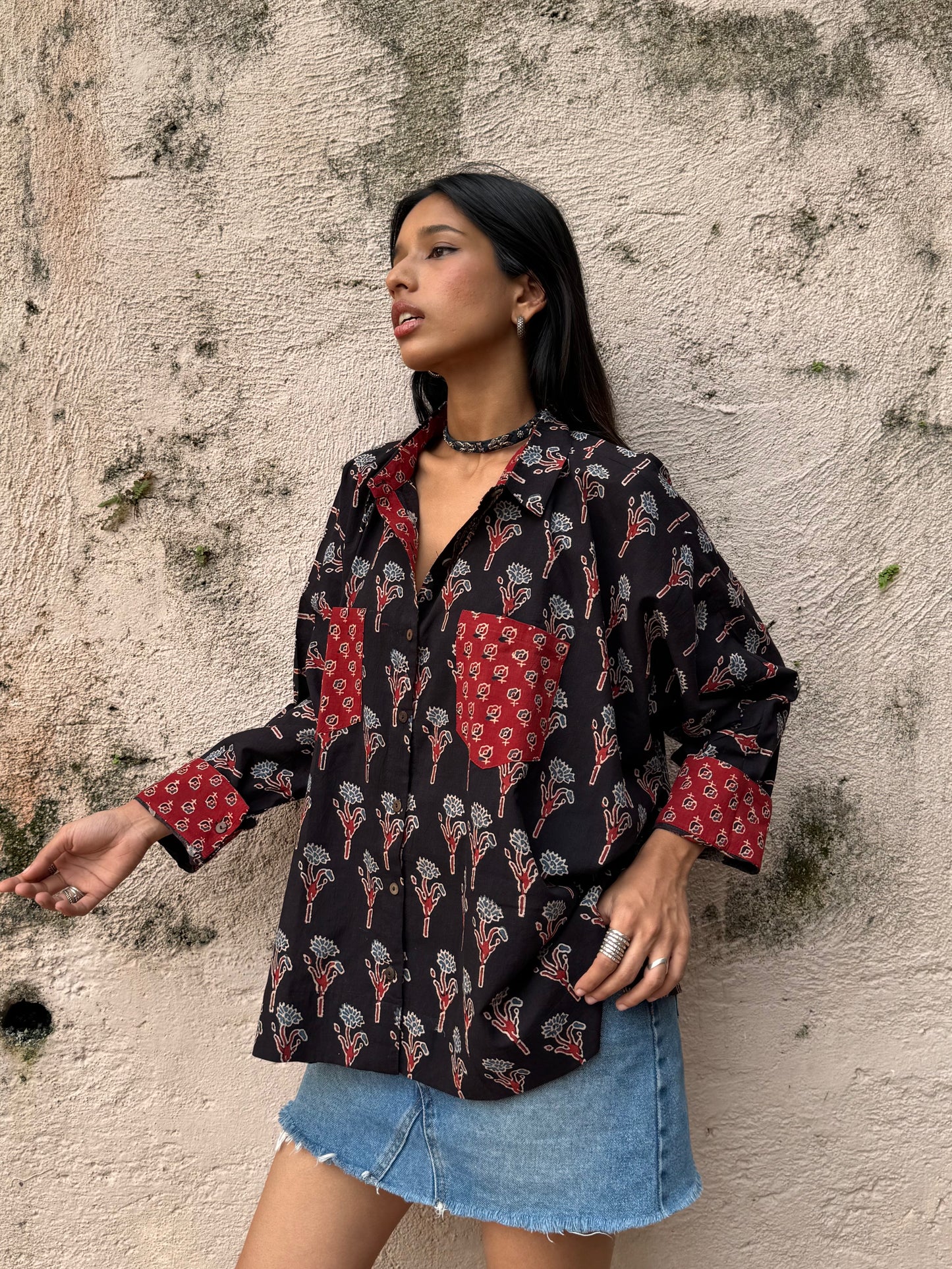 Onyx Ajrakh Cotton Shirt