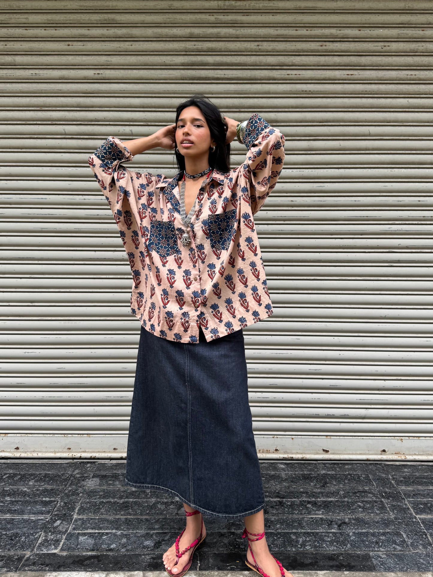 Shell Ajrakh Cotton Shirt