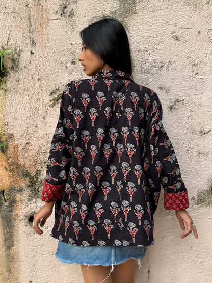Onyx Ajrakh Cotton Shirt