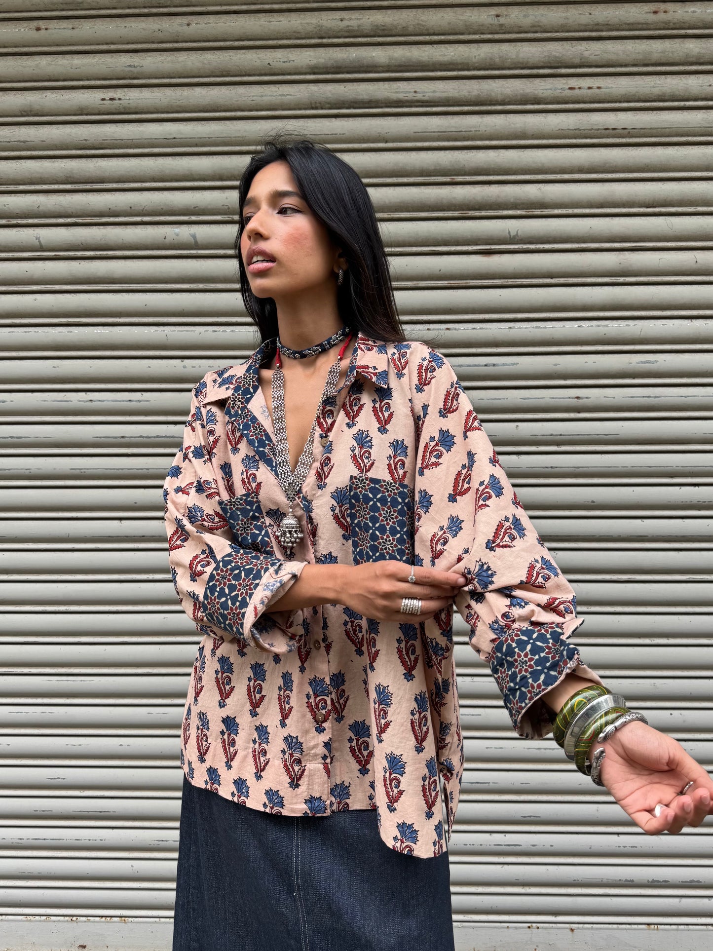 Shell Ajrakh Cotton Shirt