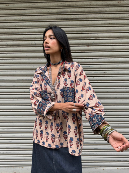 Shell Ajrakh Cotton Shirt
