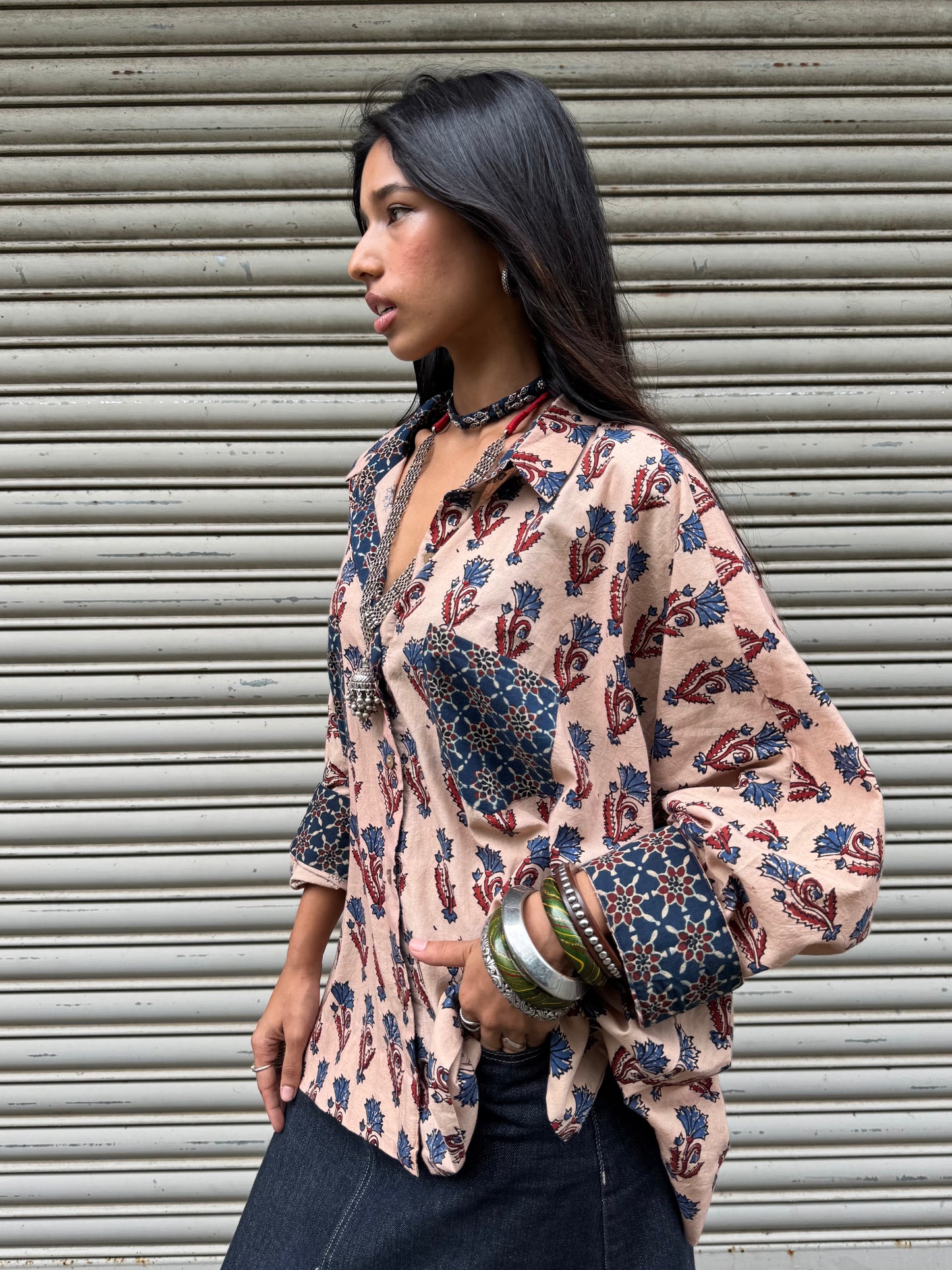 Shell Ajrakh Cotton Shirt