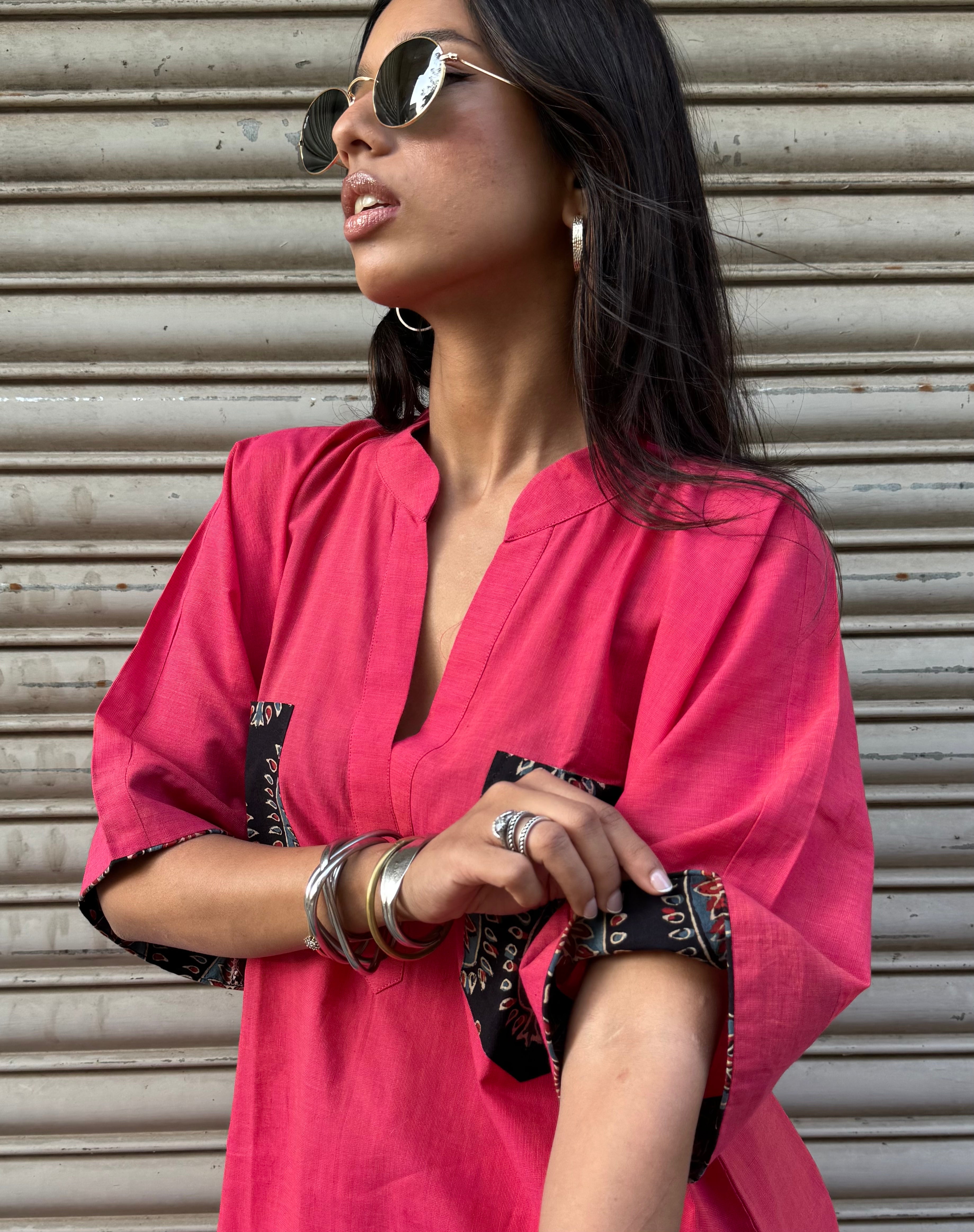 Peachy Cotton Co-ord with Balloon Pants