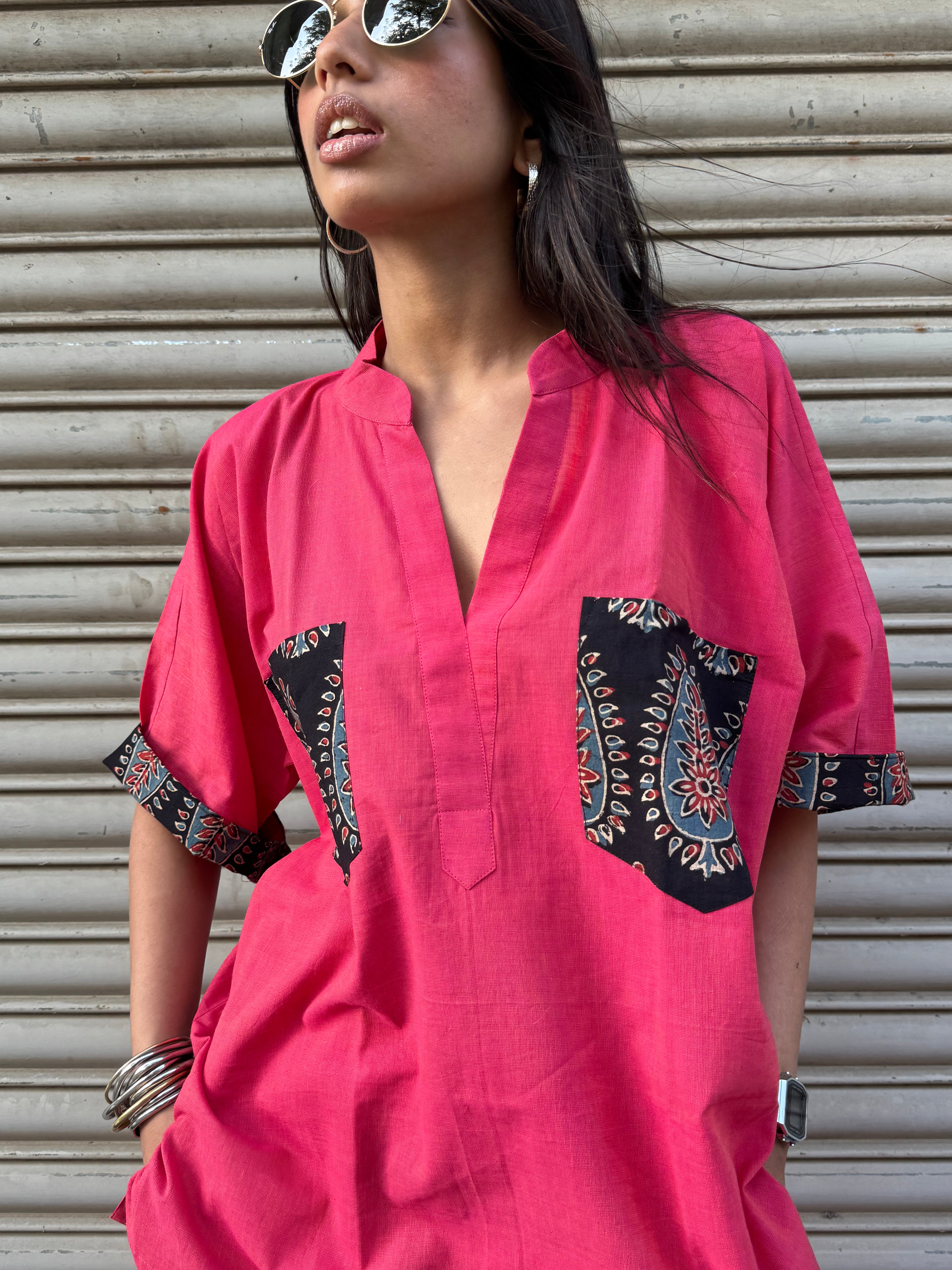 Peachy Cotton Co-ord with Balloon Pants