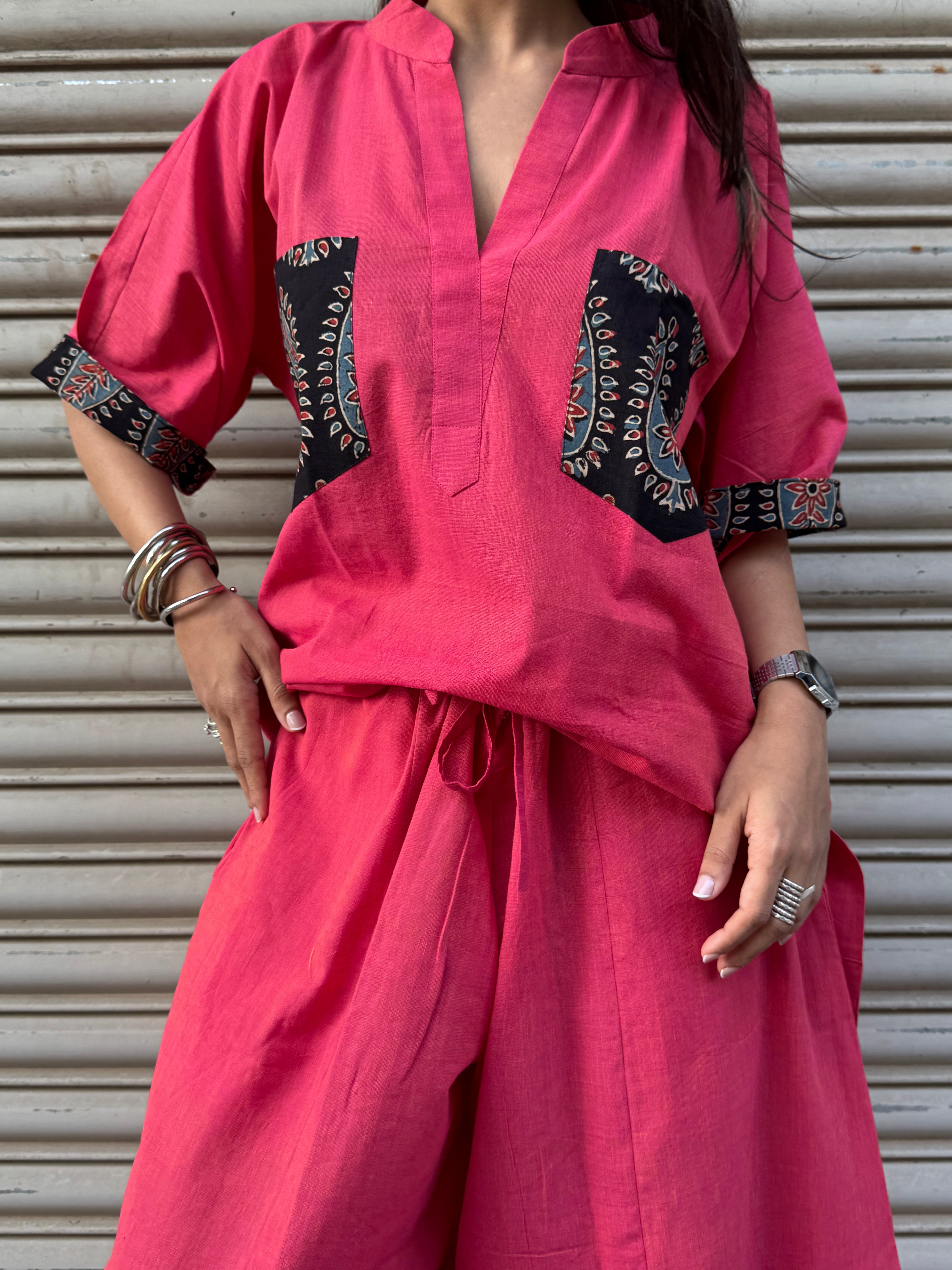 Peachy Cotton Co-ord with Balloon Pants