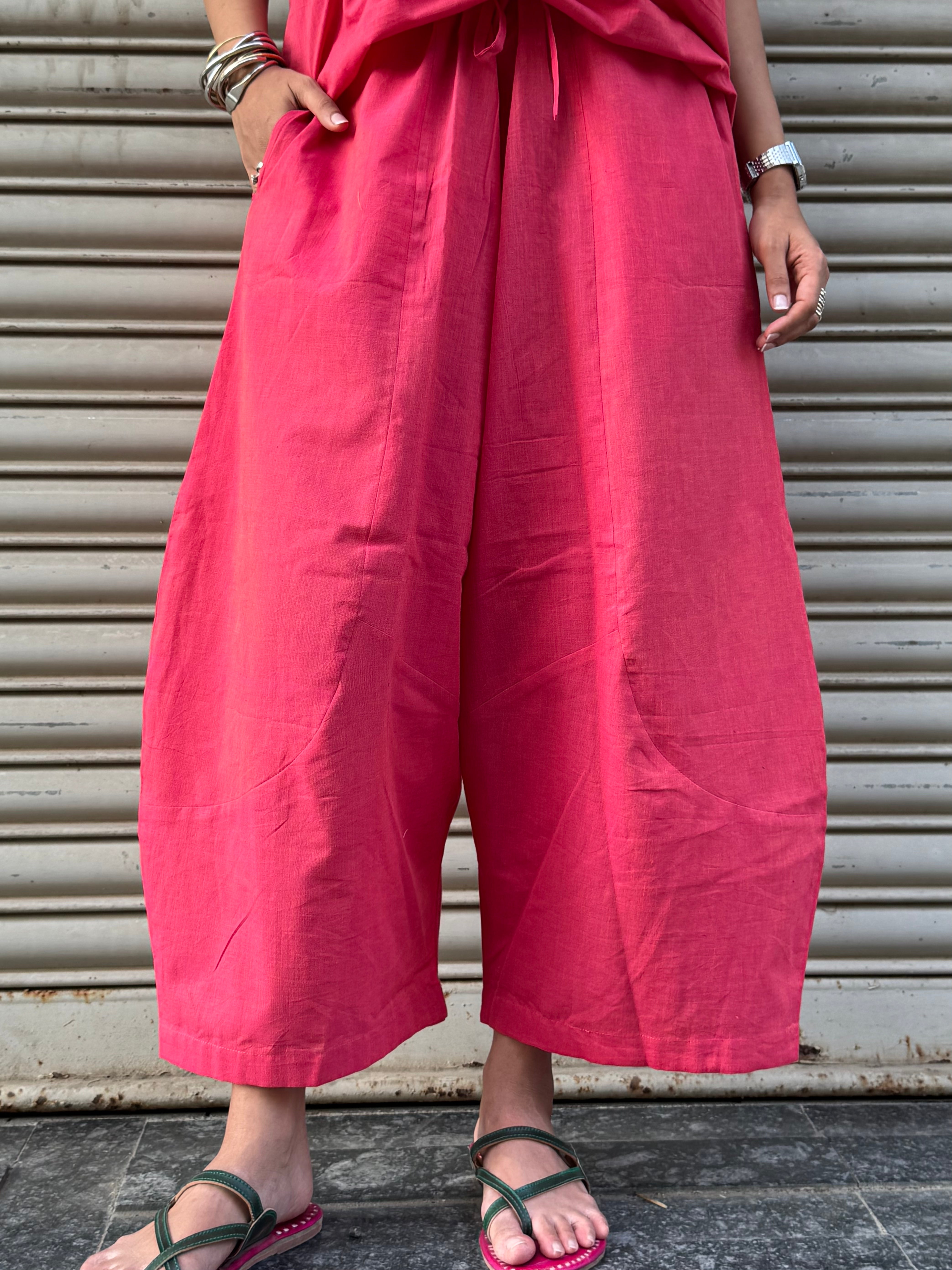 Peachy Cotton Co-ord with Balloon Pants