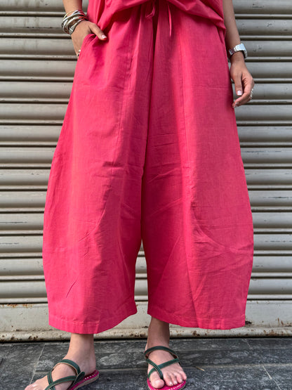 Peachy Cotton Co-ord with Balloon Pants