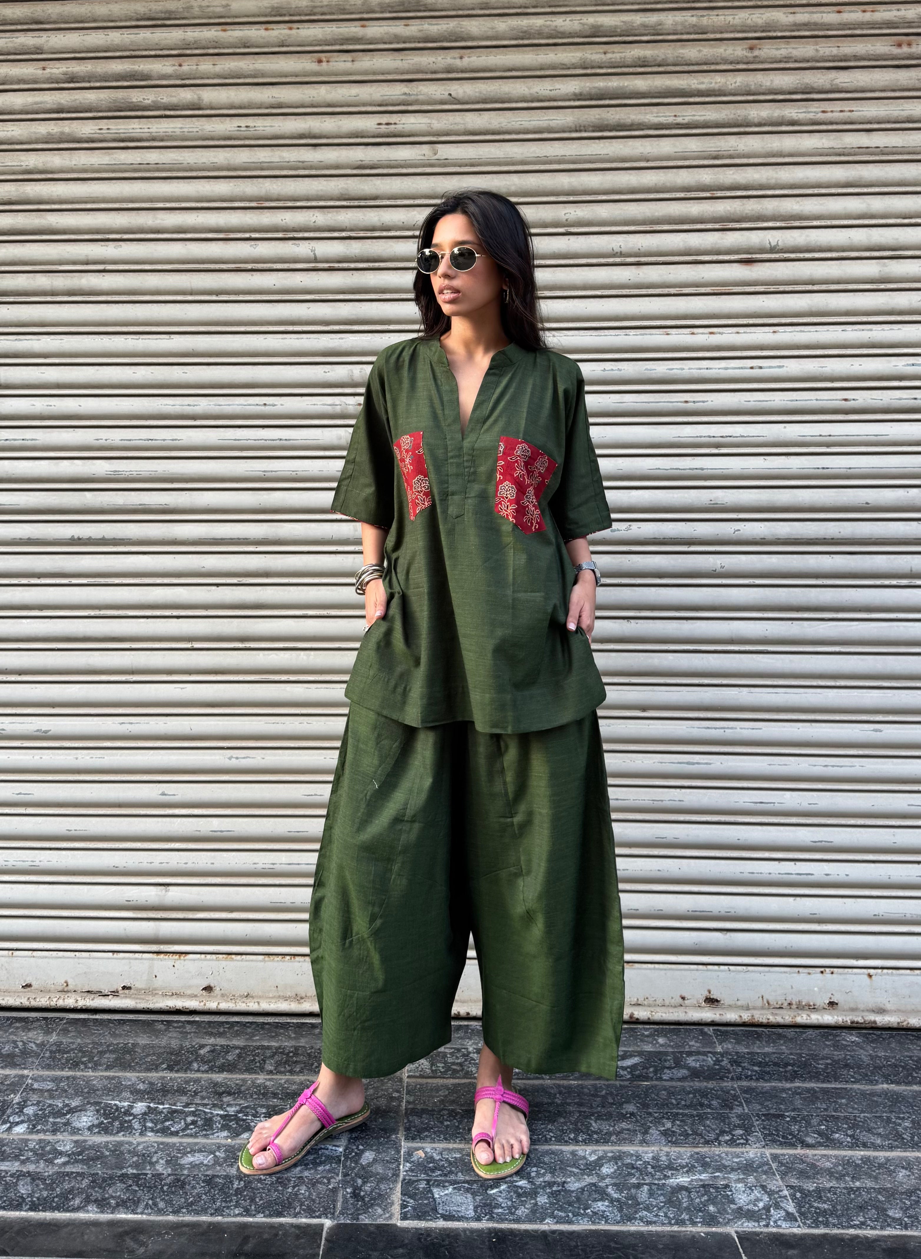 Basil Cotton Co-ord with Balloon Pants
