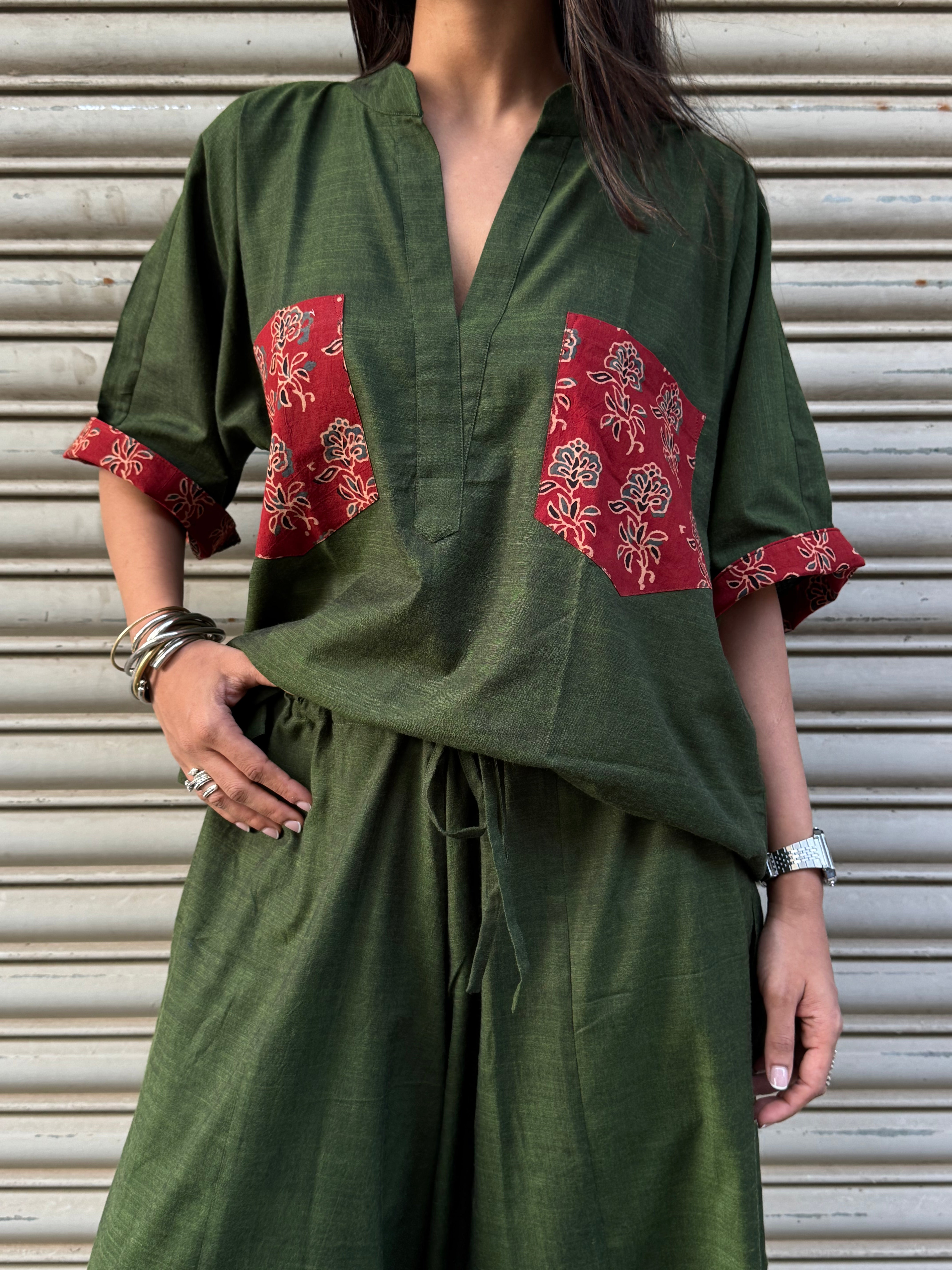 Basil Cotton Co-ord with Balloon Pants