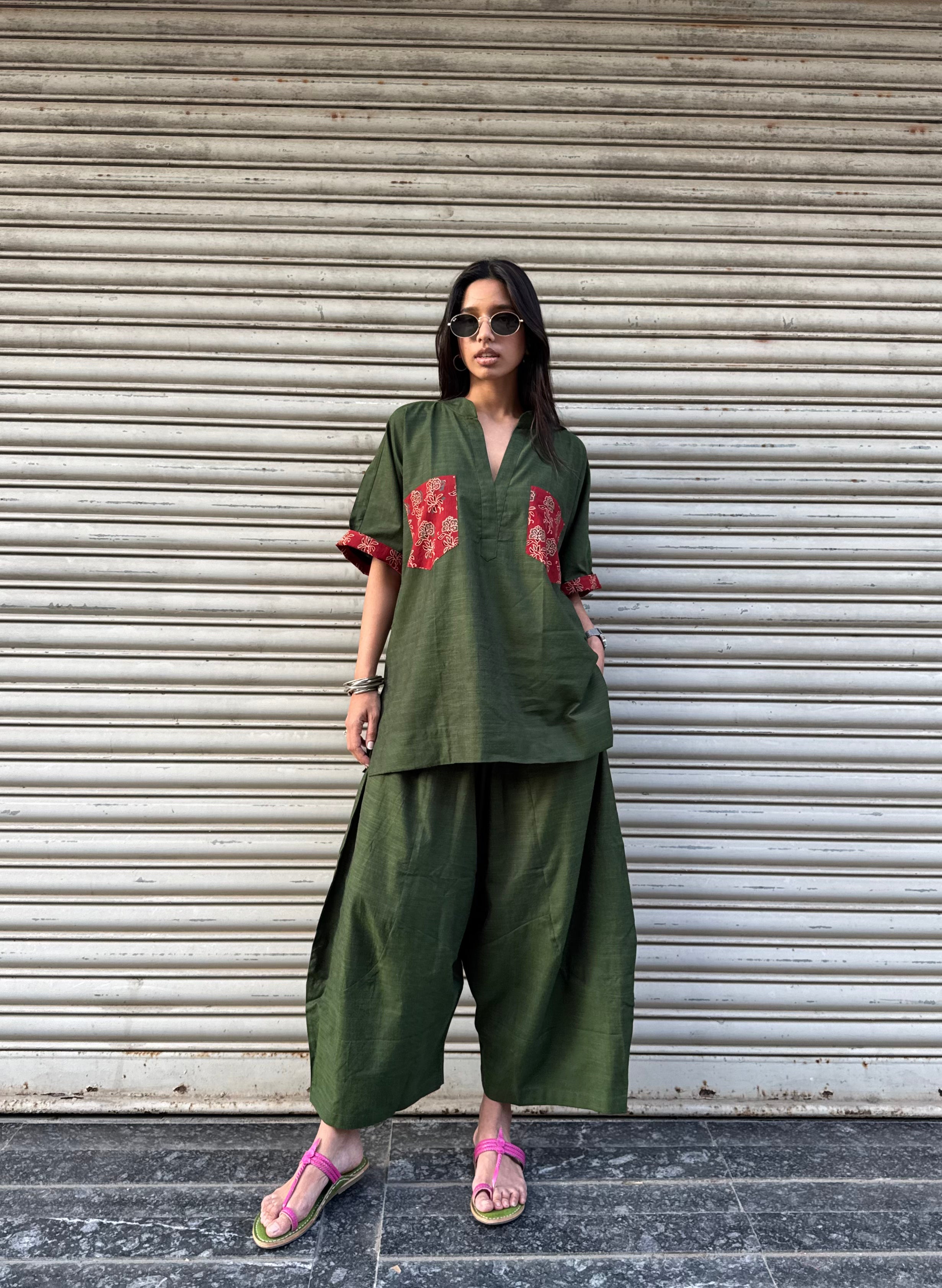 Basil Cotton Co-ord with Balloon Pants