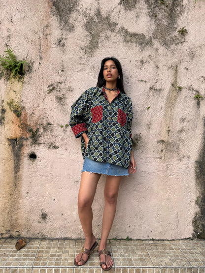 Cedar Ajrakh Cotton Shirt