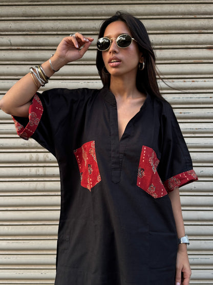 Midnight Cotton Co-ord with Balloon Pants (READY TO DISPATCH)