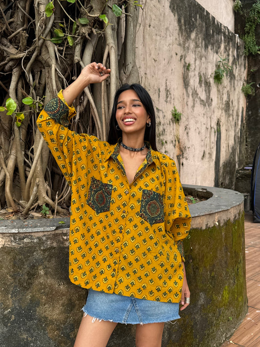 Honey Ajrakh Cotton Shirt