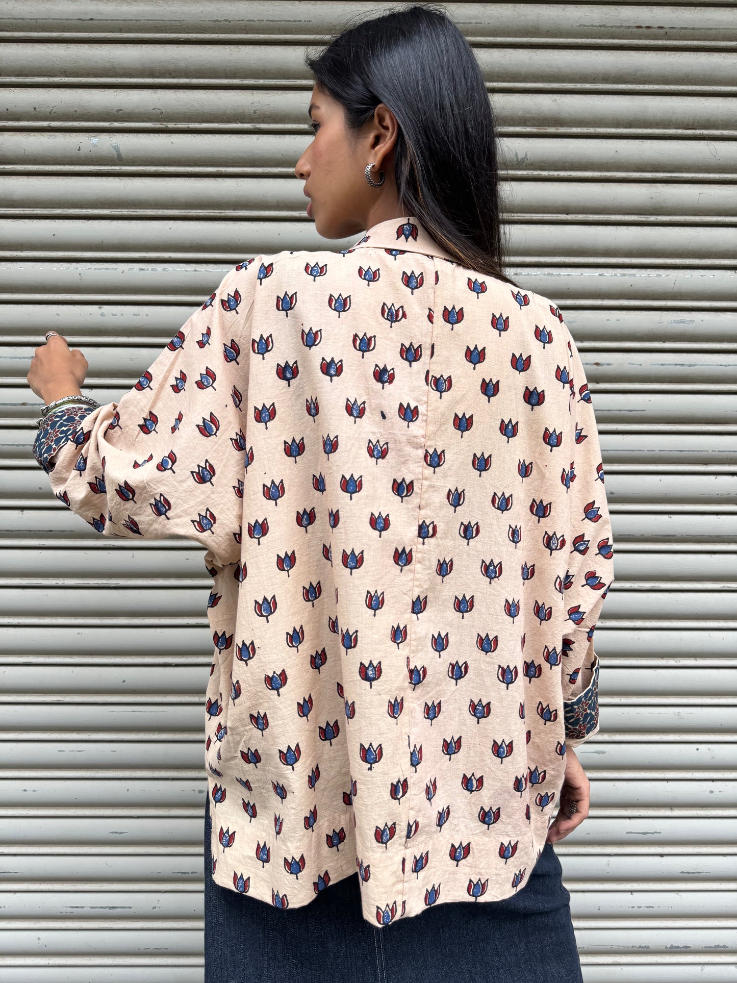 Chalk Ajrakh Cotton Shirt