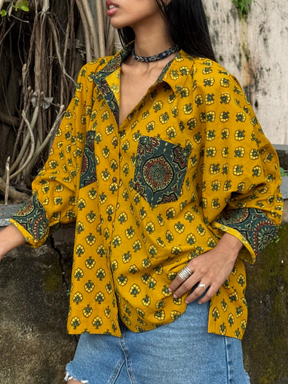 Honey Ajrakh Cotton Shirt