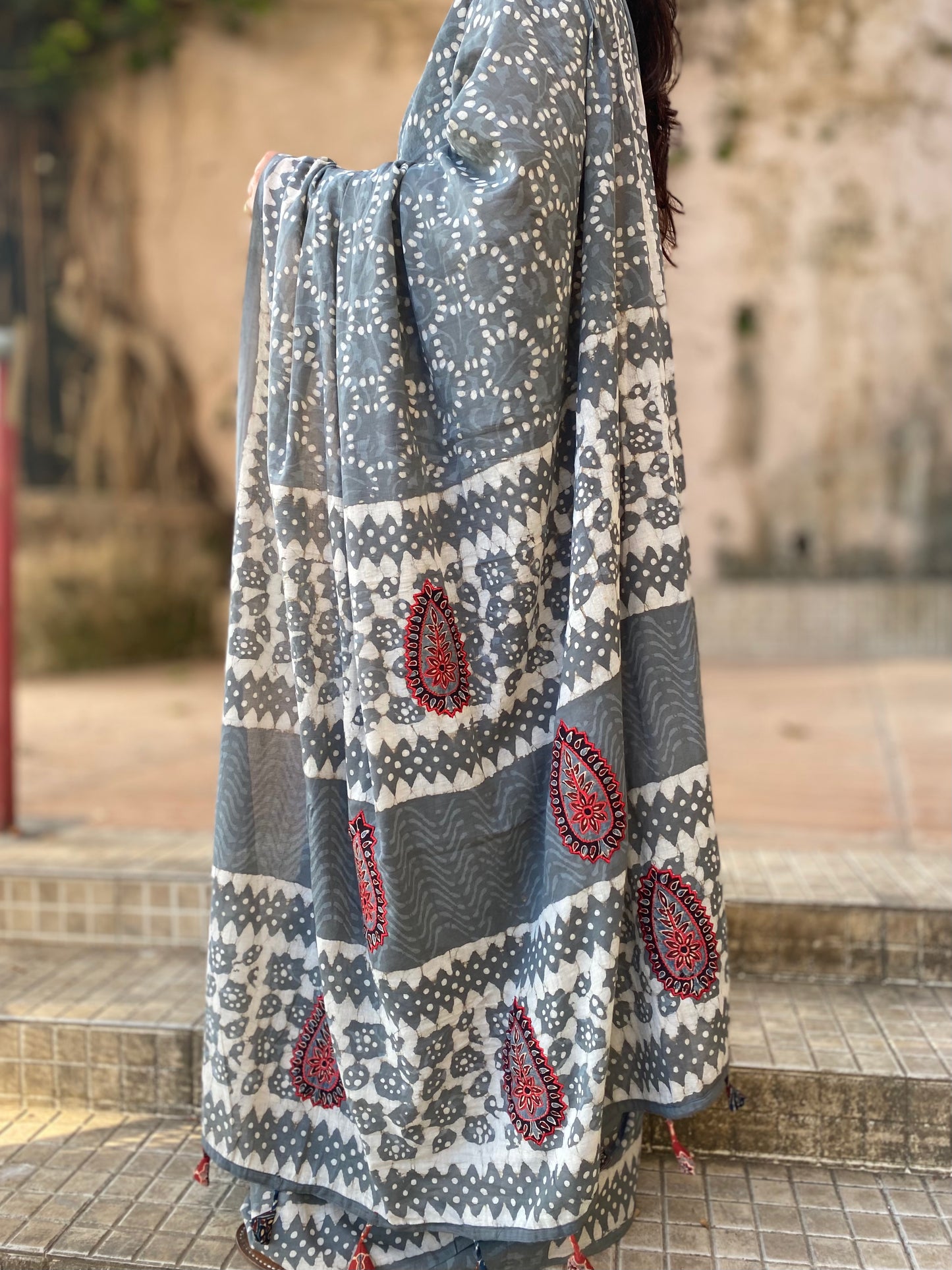 Ash Mul Cotton saree