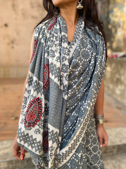 Ash Mul Cotton saree