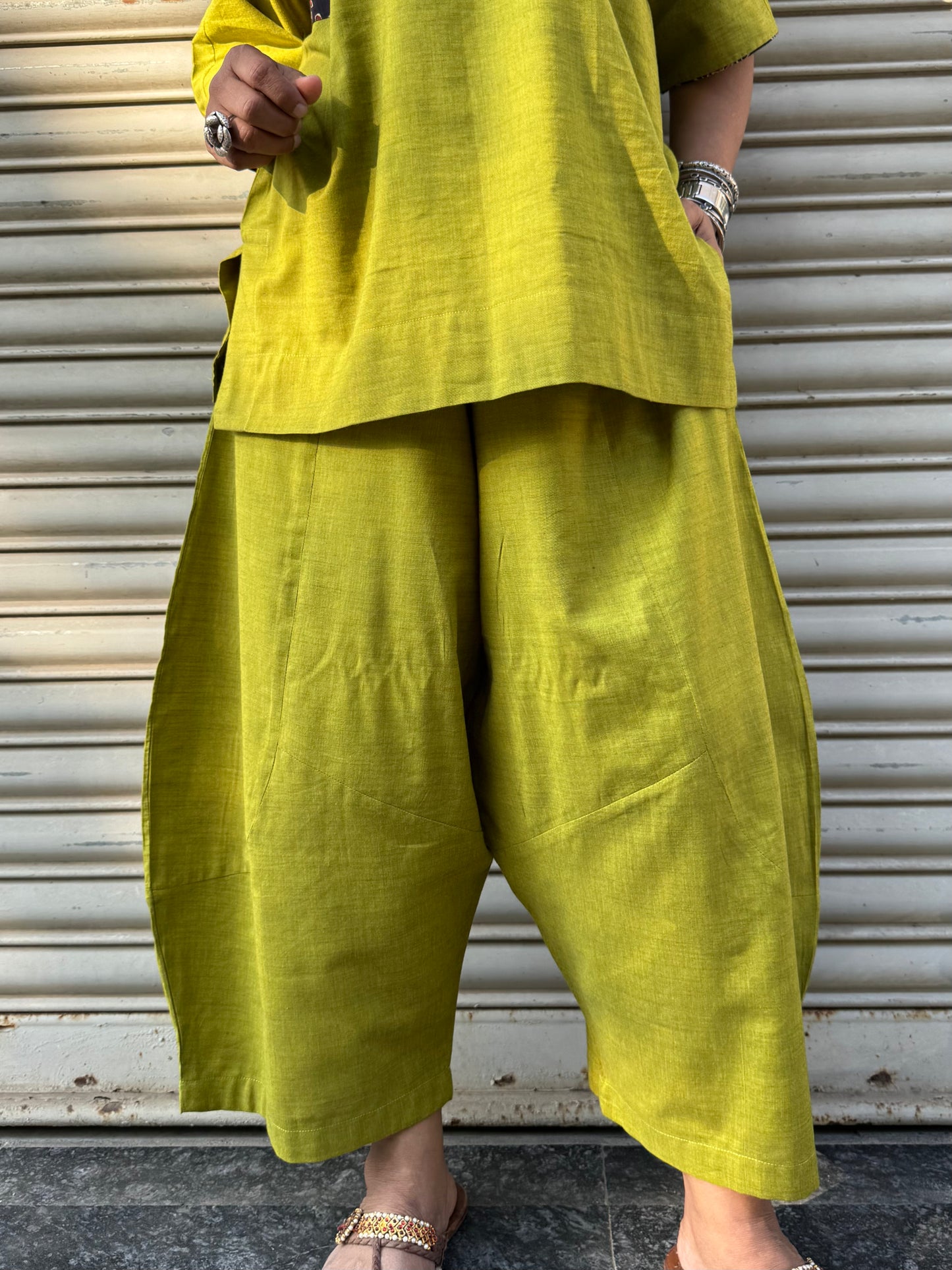 Parrot Cotton Co-ord with Balloon Pants