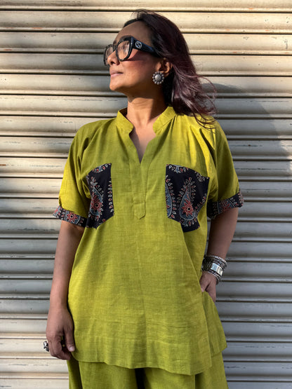 Parrot Cotton Co-ord with Balloon Pants