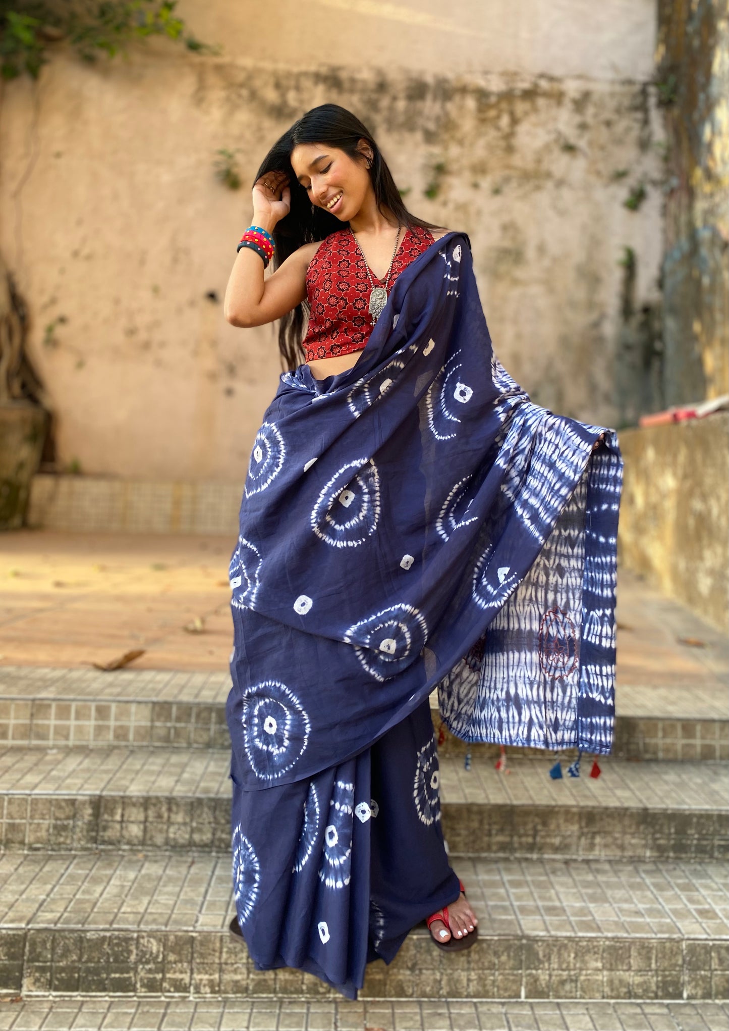 Saiyaan Shibori Mul Cotton saree
