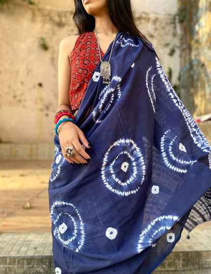 Saiyaan Shibori Mul Cotton saree