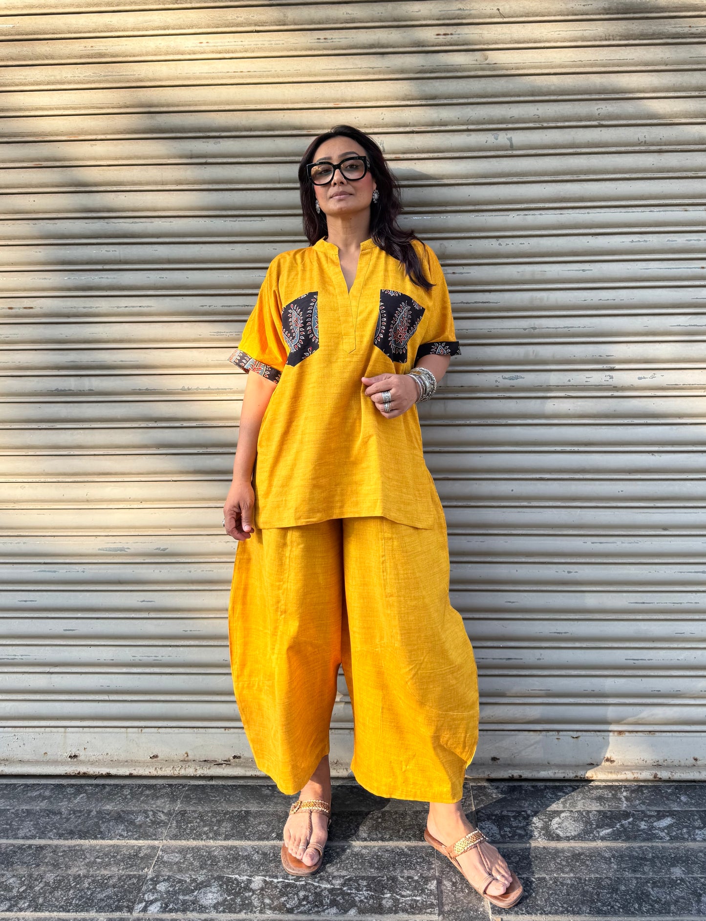 Mango Cotton Co-ord with Balloon Pants