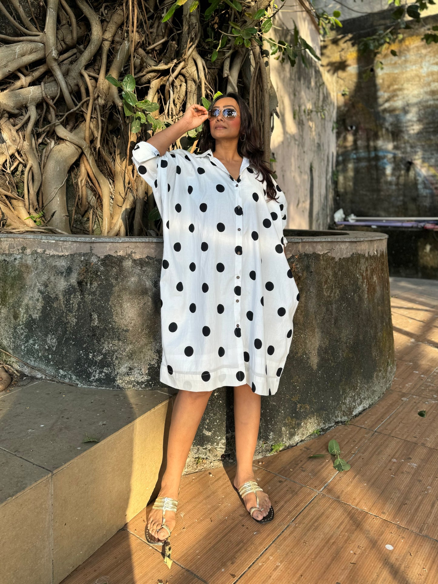 Ivory Oversized Shirt dress