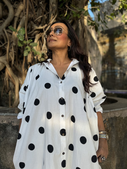 Ivory Oversized Shirt dress